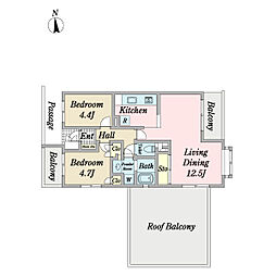 南荻窪パーク・ホームズ 2LDKの間取図画像