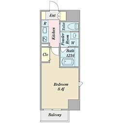 OAKSQUARE虎ノ門 1Kの間取図画像
