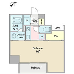 ジプラス新橋 1Kの間取図画像