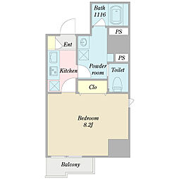 OAKSQUARE虎ノ門 1Kの間取図画像