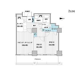 ベルタワー 2LDKの間取図画像