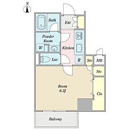 ジロセッテ白金 1Kの間取図画像