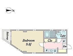 Miho芽場町 1Kの間取図画像