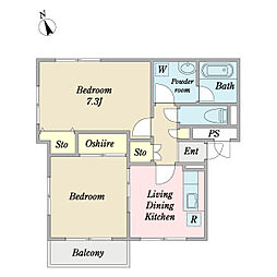 M・Kビル 2DKの間取図画像