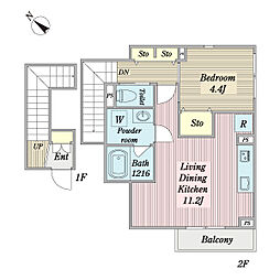 ルームSII 1LDKの間取図画像