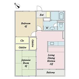 サンライト 2LDKの間取図画像