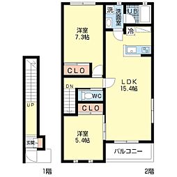 如月2 2LDKの間取図画像