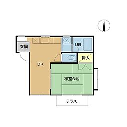 ライフピア一之江1 1DKの間取図画像