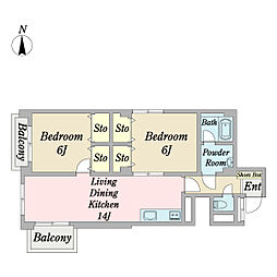 間取図画像 2LDK