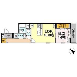 (仮称)D-ROOM南篠崎町 3階1LDKの間取り