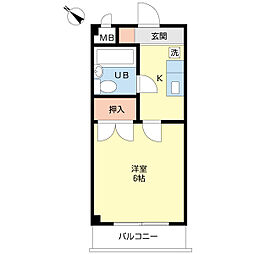 クレンミル105 1Kの間取図画像