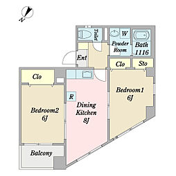 アーバニティー瑞江 2DKの間取図画像