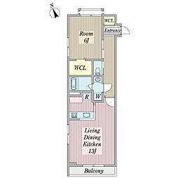 ベルソー瑞江 1LDKの間取図画像