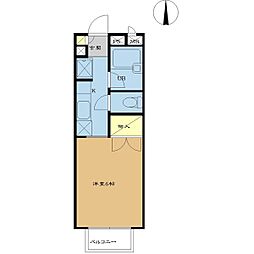 ジュネスブラウン 1Kの間取図画像