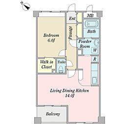ノース・ドール 1LDKの間取図画像