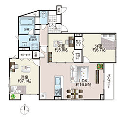 MaisondeFamilia 3LDKの間取図画像