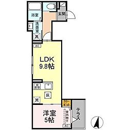 セレスティア大島 1LDKの間取図画像