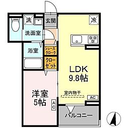 セレスティア大島 1LDKの間取図画像