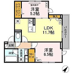 ＳＫＤ一之江　（廃止） 2階2LDKの間取り