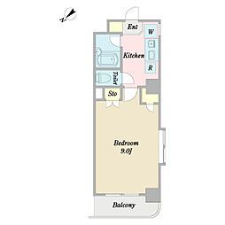 コンチェルト 1Kの間取図画像