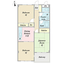 ヒルトップタウン 3DKの間取図画像