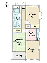 SKガーデン東館 3DKの間取図画像