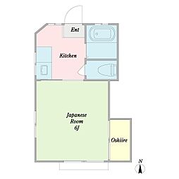 ミヤコーポ 1Kの間取図画像
