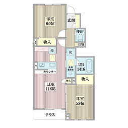 仮称)東葛西1丁目計画 2LDKの間取図画像