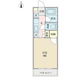 ドクターシモンズ 1Kの間取図画像