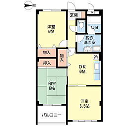 クレセール 3DKの間取図画像