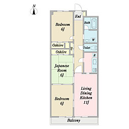 アイリーヴァ南葛西 3LDKの間取図画像