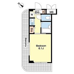 アーク南行徳 1Kの間取図画像