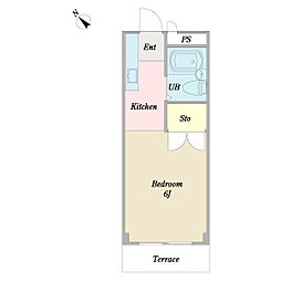 コーポＴＫ 1階1Kの間取り