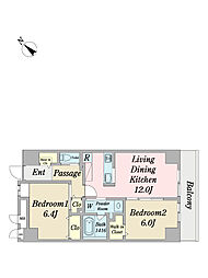 Ｍｅｌｌｏｗ　Ｇｙｏｔｏｋｕ 7階2LDKの間取り