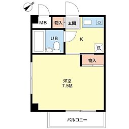 ジュネス嶋田 1Kの間取図画像