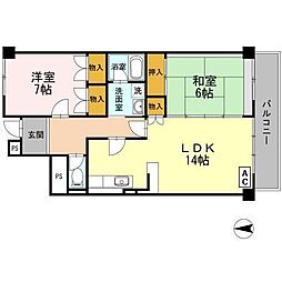 リヴィエールレジョン 2LDKの間取図画像