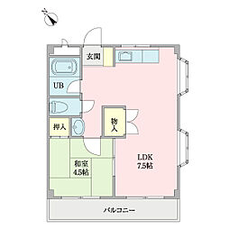 ヌーベルライフ末広 1LDKの間取図画像