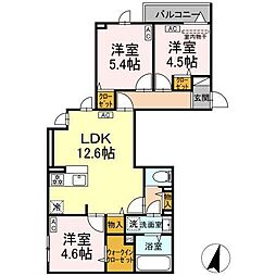 セレスティア江戸川II 301 3階3LDKの間取り