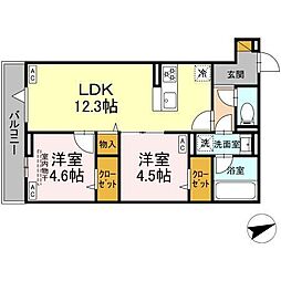D-STELLA 2LDKの間取図画像
