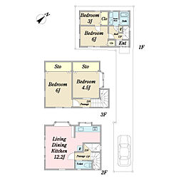 都営新宿線 篠崎駅 徒歩24分 4LDKの間取り