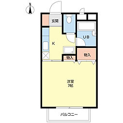 リーベンツェレII 1階1Kの間取り