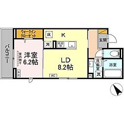 Cradle 1LDKの間取図画像