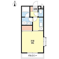パルク 1Kの間取図画像