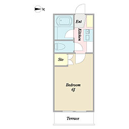 アルファネクストステージ 1Kの間取図画像