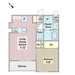 Bears村上 1LDKの間取図画像