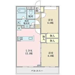 エルヴィータ 2LDKの間取図画像