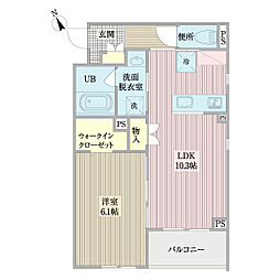 Bears村上 1LDKの間取図画像