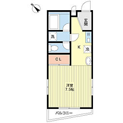 パルメゾンむらかみ ワンルームの間取図画像