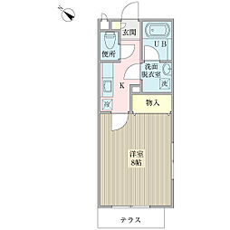 ローゼ 1Kの間取図画像