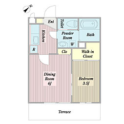 Ｖｅｎｔ　ｖｅｒｔ　Ｋｏｚｕ 1階2Kの間取り